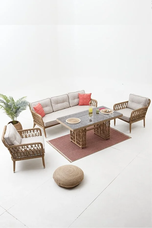 MALDİV BAHÇE BALKON OTURMA GRUBU (3+1+1+MASA)